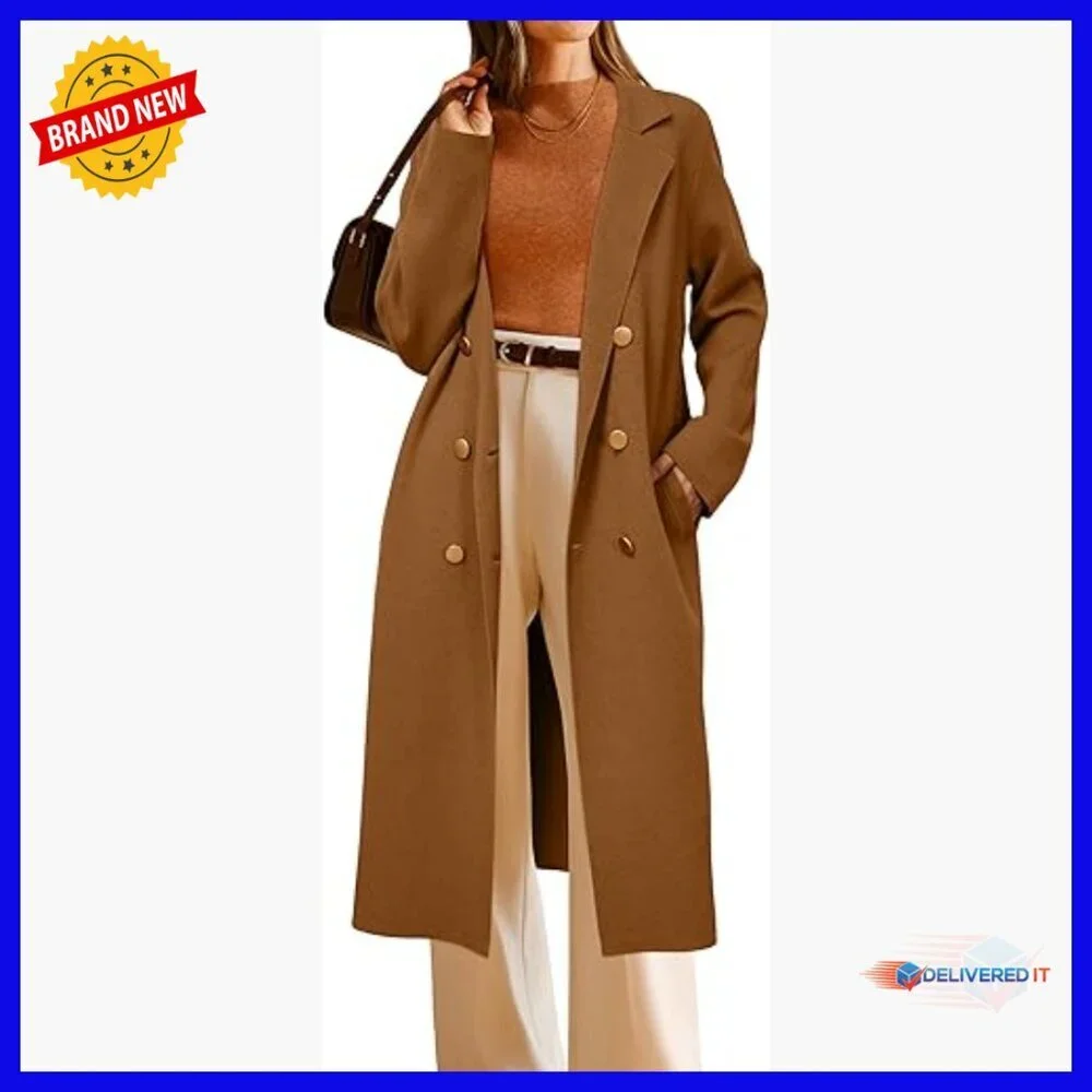 Wool Blend Long Cardigan Sweater Coat Double Breasted Winter Outfit
